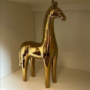 Elegant Gold Horse Sculpture